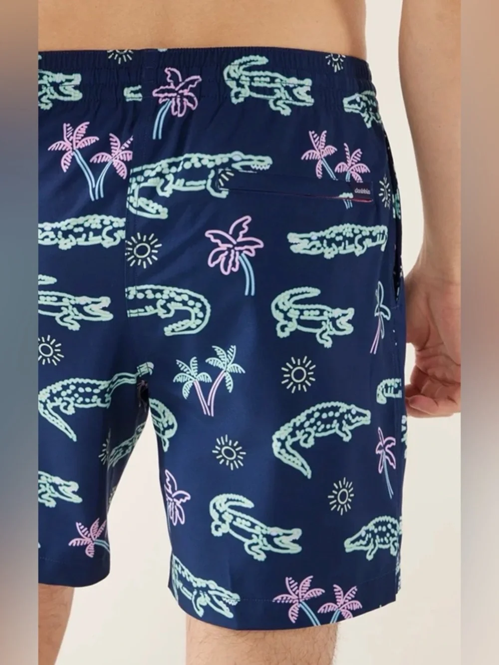 Chubbies Neon Glades Swim Trunks Navy Alligator Palms 5.5 Inseam M - Picture 3 of 6